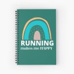 Running  Makes Me Happy Rainbow Art Spiral Notebook Bloc note