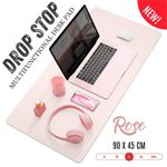 product_image_name-Drop Stop-Tapis de souris, tapis de souris en cuir, tapis de souris imperméable et antidérapant, tapis de souris de bureau pour gamer, bureau et maison, Rose-1