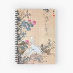 Egrets, Peonies, and Willows (Restored Japanese Artwork) Spiral Notebook Bloc note