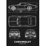 Chevrolet camaro 1968  Style 2 Poster Chambre Haute Qualité