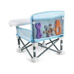 product_image_name-Generic-مقعد داعم مع صينية للرضع، مقعد مرتفع قابل للحمل والطي، بتصميم هيكل بدون حواف ويربط بمقاعد المطبخ لتناول الطعام والسفر والتخييم والشاطئ والحديقة ومنزل الجدة، مقعد للذهاب الى اي مكان، رمادي-3