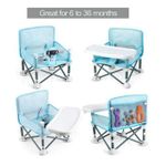 product_image_name-Generic-مقعد داعم مع صينية للرضع، مقعد مرتفع قابل للحمل والطي، بتصميم هيكل بدون حواف ويربط بمقاعد المطبخ لتناول الطعام والسفر والتخييم والشاطئ والحديقة ومنزل الجدة، مقعد للذهاب الى اي مكان، رمادي-4