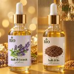Bio Huile de Lavande 50 ml et Huile de Lin 50 ml cosmétique naturel