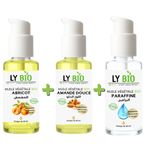 LY BIO PACK HUILE ABRICOT 50ML - POMPE + HUILE AMANDE DOUCE 50ml - POMPE + HUILE PARAFFINE 50ML - POMPE