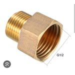 Raccord mâle  femelle en cuivre diamètre 1/2 pour pour installation diamètre 16