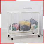 product_image_name-Generic-Panier à linge de trois compartiments avec Roues,rangement pour vêtements,Idéal pour séparer le linge avant la lessive,-4