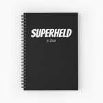 Funny superhero in civil shirt Halloween costume Spiral Notebook Bloc note