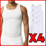 product_image_name-Generic-Pack De 4 Débardeurs Homme Coton Bio Blanc-1