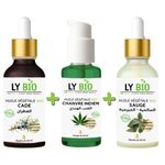 LY BIO PACK HUILE CADE 50ML - PIPETTE + HUILE HYDRATANTE & NUTRITIVE 50ML - POMPE + HUILE SAUGE 50ML - PIPETTE