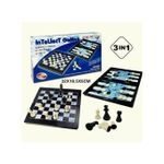Jeu d'intelligence 3 en 1 : Échecs, dames et Backgammon