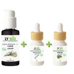 LY BIO PACK HUILE CADE 50ML - POMPE + HUILE ESSENTIEL EUCALYPTUS 10ML + HUILE ESSENTIEL ROMARIN 10ML
