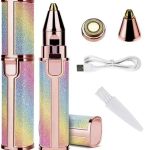 product_image_name-Generic-آلة تشذيب كهربائية 2 في 1 للحواجب والوجه – شفرة حلاقة نسائية صغيرة غير مؤلمة مع ضوء LED، ماكينة إزالة الشعر قابلة للشحن للشفاه والذقن والأنف والزغب الناعم – جهاز تجميل محمول وغير مؤلم-7