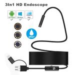 product_image_name-Generic-Endoscope  câble de 5 mètre  Camera 3IN1 Tpye-c USB Micro USB Inspection Borescope 6LED étanche for Smartphone PC-1