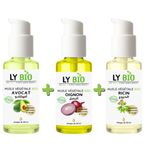 LY BIO PACK HUILE AVOCAT 50ml - POMPE + HUILE OIGNON 50ML - POMPE + HUILE RICIN 50ml - POMPE