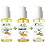 LY BIO PACK HUILE AMANDE DOUCE 50ml - POMPE + HUILE GERME DE BLE 50ML - POMPE + HUILE THYM 50ML - POMPE