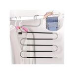 product_image_name-Generic-2 pcs Set 5 en 1 Cintre, Porte-pantalon en acier inoxydable antidérapant de Type S, support de rangement pour pantalons, Jeans, écharpes, vêtements, serviettes, garde-robe, salle de bain-1