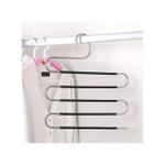 product_image_name-Generic-2 pcs Set 5 en 1 Cintre, Porte-pantalon en acier inoxydable antidérapant de Type S, support de rangement pour pantalons, Jeans, écharpes, vêtements, serviettes, garde-robe, salle de bain-8