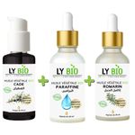LY BIO PACK HUILE CADE 50ML - POMPE + HUILE PARAFFINE 50ML - PIPETTE + HUILE ROMARIN 50ml - PIPETTE