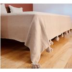 Artisanat du Maroc couvre lit beige + 2 coussins