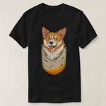 product_image_name-Generic-Pocket Animal Dog Lover Cute Pet Dog Owner Corgi T-Shirt unique design - t shirt tres bon qualite-2
