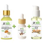 LY BIO PACK HUILE AMANDE DOUCE 50ML - PIPETTE + HUILE ESSENTIEL GIROFLE 10ML + HUILE SOJA 50ML - POMPE
