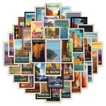 ملصقات 50 ملصق مقاومة للماء من World Travel Country، تزيين المناظر الطبيعية الكرتونية، حافظة هاتف DIY، كمبيوتر محمول، سيارة، ألعاب،،،