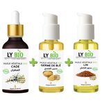 LY BIO PACK HUILE CADE 50ML - PIPETTE + HUILE GERME DE BLE 50ML - POMPE + HUILE LIN 50ML - POMPE