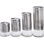 product_image_name-Generic-Kit de 4 Bocaux Ronds en Verre avec Couvercles en Acier Inoxydable pour Aliments-3