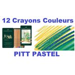 product_image_name-Faber Castel-Boîte métal 12 Crayons couleurs PITT PASTEL, Mine 4,3 mm, Spécial pour Artiste.-1