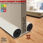 product_image_name-Drop Stop-قطعة مزدوجة حاجز الهواء للباب، عزل ضد التيارات الهوائية والضوضاء، 96 سم / أبيض-1