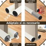 product_image_name-Drop Stop-قطعة مزدوجة حاجز الهواء للباب، عزل ضد التيارات الهوائية والضوضاء، 96 سم / أبيض-4