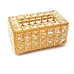 product_image_name-Generic-Boîte à mouchoirs rectangulaire en Cristal doré , Couverture de boîte de Tissu Luxe-3