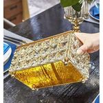 product_image_name-Generic-Boîte à mouchoirs rectangulaire en Cristal doré , Couverture de boîte de Tissu Luxe-7