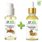 LY BIO PACK HUILE CANNELLE 50ML - POMPE + HUILE FENUGREC 50ML - PIPETTE