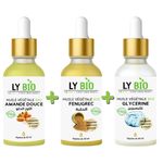 LY BIO PACK HUILE AMANDE DOUCE 50ML - PIPETTE + HUILE FENUGREC 50ML - PIPETTE + HUILE GLYCERINE 50ml - PIPETTE