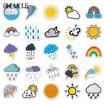 25 I05 Cartoon Weather Cloud Sun Doodle Stickers Paper Diary Luggage Skateboard
