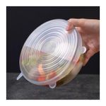 product_image_name-Generic-6 PCS Silicon de conservation transparent réutilisables - étirables - étanches-4