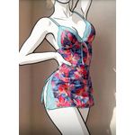 product_image_name-Generic-مجموعة من قطعتين: فستان لانجري ميني ضيق بفتحة مع رباط مثير ولوحة شبكية مطبوعة للخروج-1