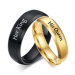 product_image_name-Generic-4 pièces Bracelets et bagues de Couple Amoureux Her King His Queen En Acier Inoxydable-6