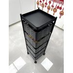 product_image_name-Generic-رف تخزين دوار بخمسة أرفف مزود بعجلات، عربة مطبخ متعددة الوظائف متنقلة، منظم منزلي معدني مقاوم للصدأ، موفر للمساحة-7