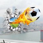 product_image_name-Generic-Autocollant 3D Football Broken Wall Sticker For Kids Room Living Room Sports Decoration-2