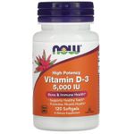 Now Foods Vitamine D3 5000 IU 125mcg 120 softgels USA