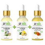 LY BIO PACK HUILE CAMPHREE 50ML - PIPETTE + HUILE CITRON 50ML - PIPETTE + HUILE FIGUE DE BARBARIE 50ML - PIPETTE