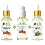 LY BIO PACK HUILE CANNELLE 50ML - PIPETTE + HUILE CANNELLE 50ML - POMPE + HUILE SAUGE 50ML - PIPETTE