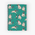 FUNNY PUG AND WINE PATTERN  Spiral Notebook Bloc note