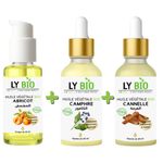 LY BIO PACK HUILE ABRICOT 50ML - POMPE + HUILE CAMPHREE 50ML - PIPETTE + HUILE CANNELLE 50ML - PIPETTE