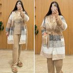 بيجاما نسائية شتوية 3 قطع قماش موبرا - راحة، دفء وأناقة - أزرق سماوي