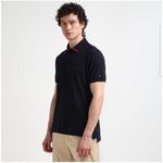 product_image_name-Tommy Hilfiger-Regular Fit Flag Stripe Polo Black 100%Coton-1