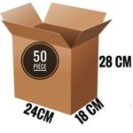 50 Carton d'emballage pour Vendeurs 28cm/24cm/18cm Pour emballer vos produits et les protéger.