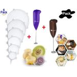 product_image_name-Generic-Set 2pcs Batteur Électrique pour Café et Œufs + 6pcs Couvercles Alimentaires Sains-1